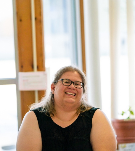 Johanna Rupprecht, an organizer with the Land Stewardship Project, takes a moment to bask in the victory of the recently passed ban on fracking in Winona County, Minnesota.